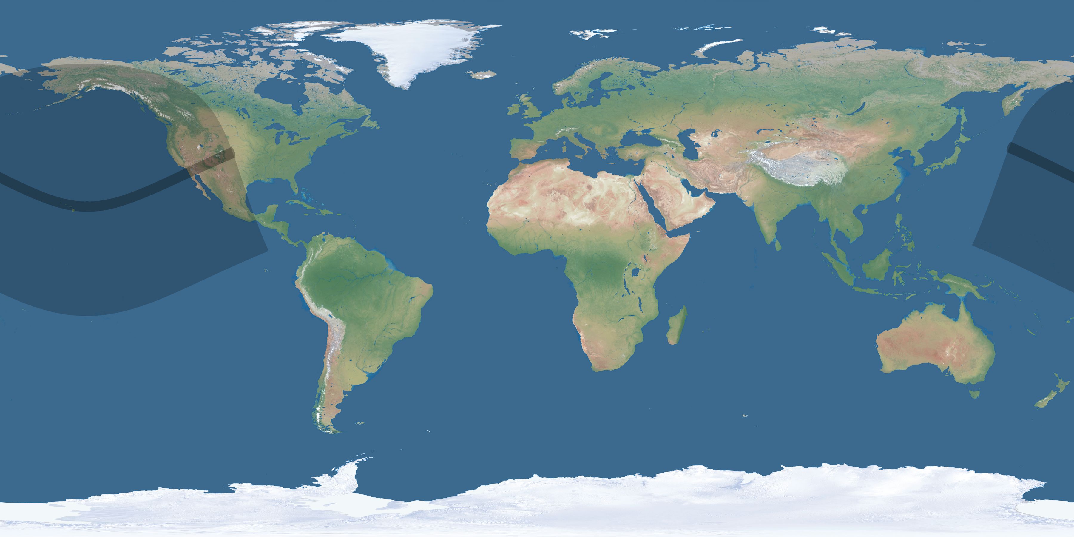 Map of the umbra and penumbra path of the solar eclipse of 12/05/2849