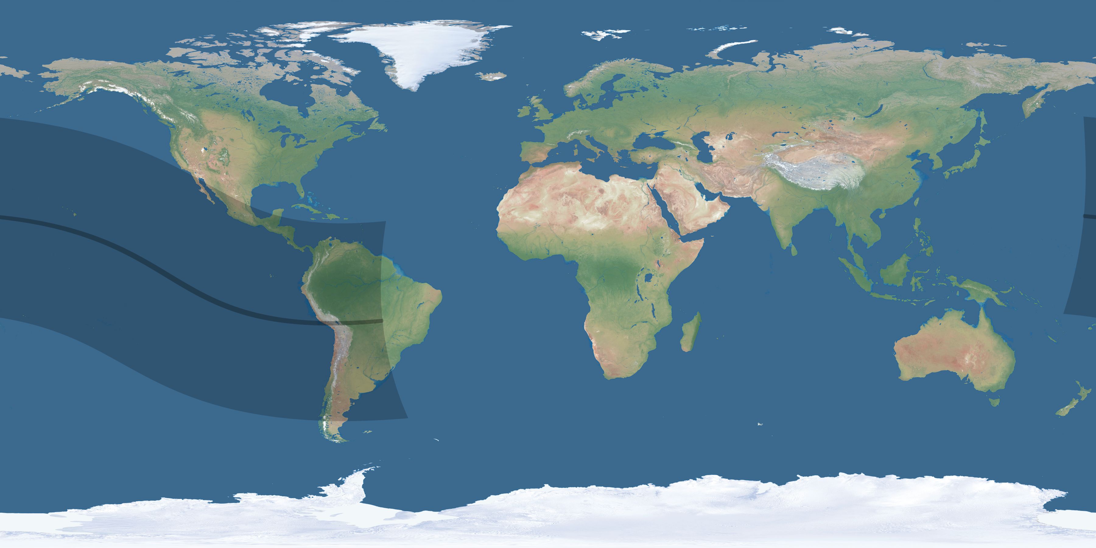 Map of the umbra and penumbra path of the solar eclipse of 10/04/2852