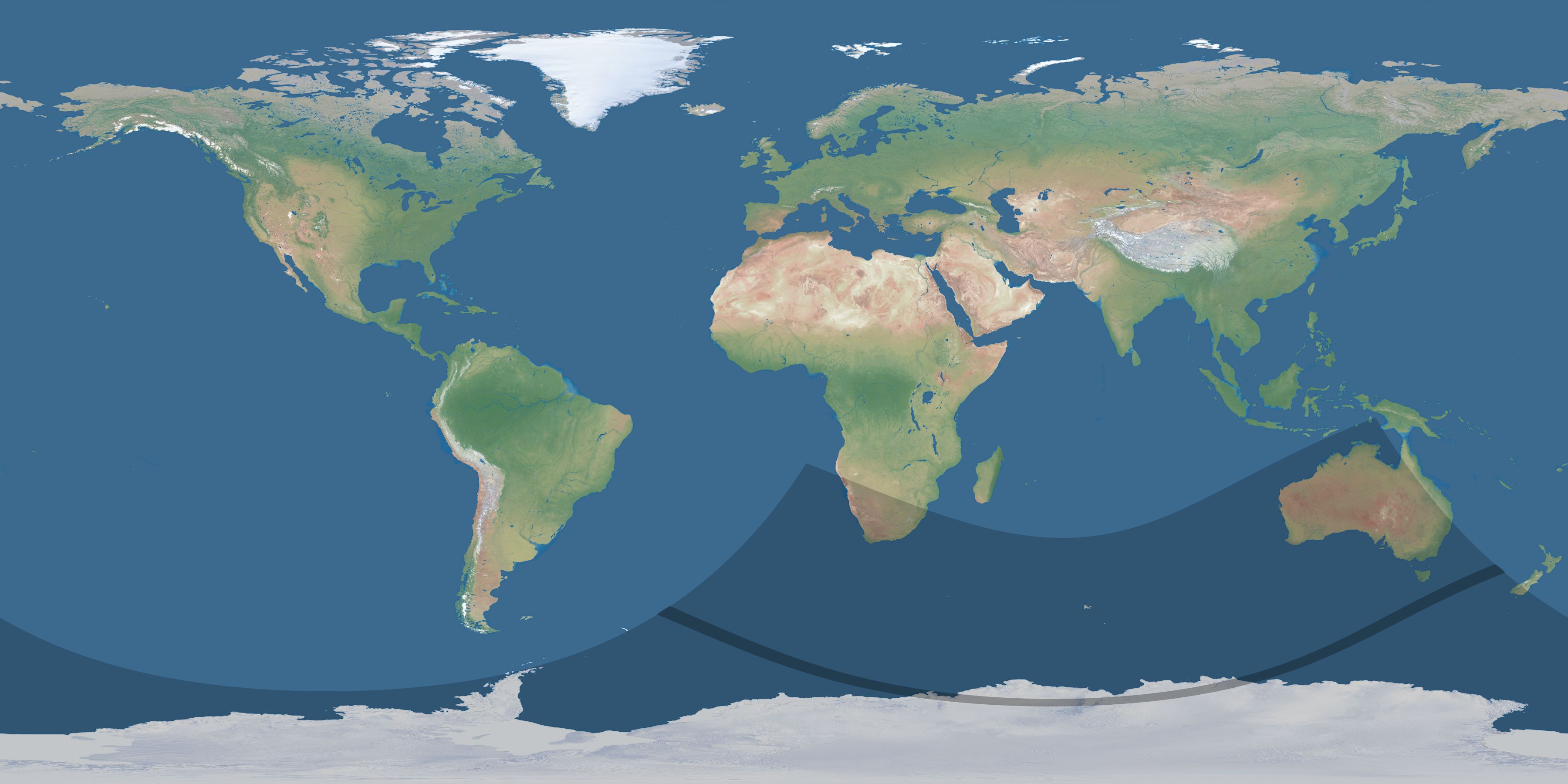 Map of the umbra and penumbra path of the solar eclipse of 01/17/2857