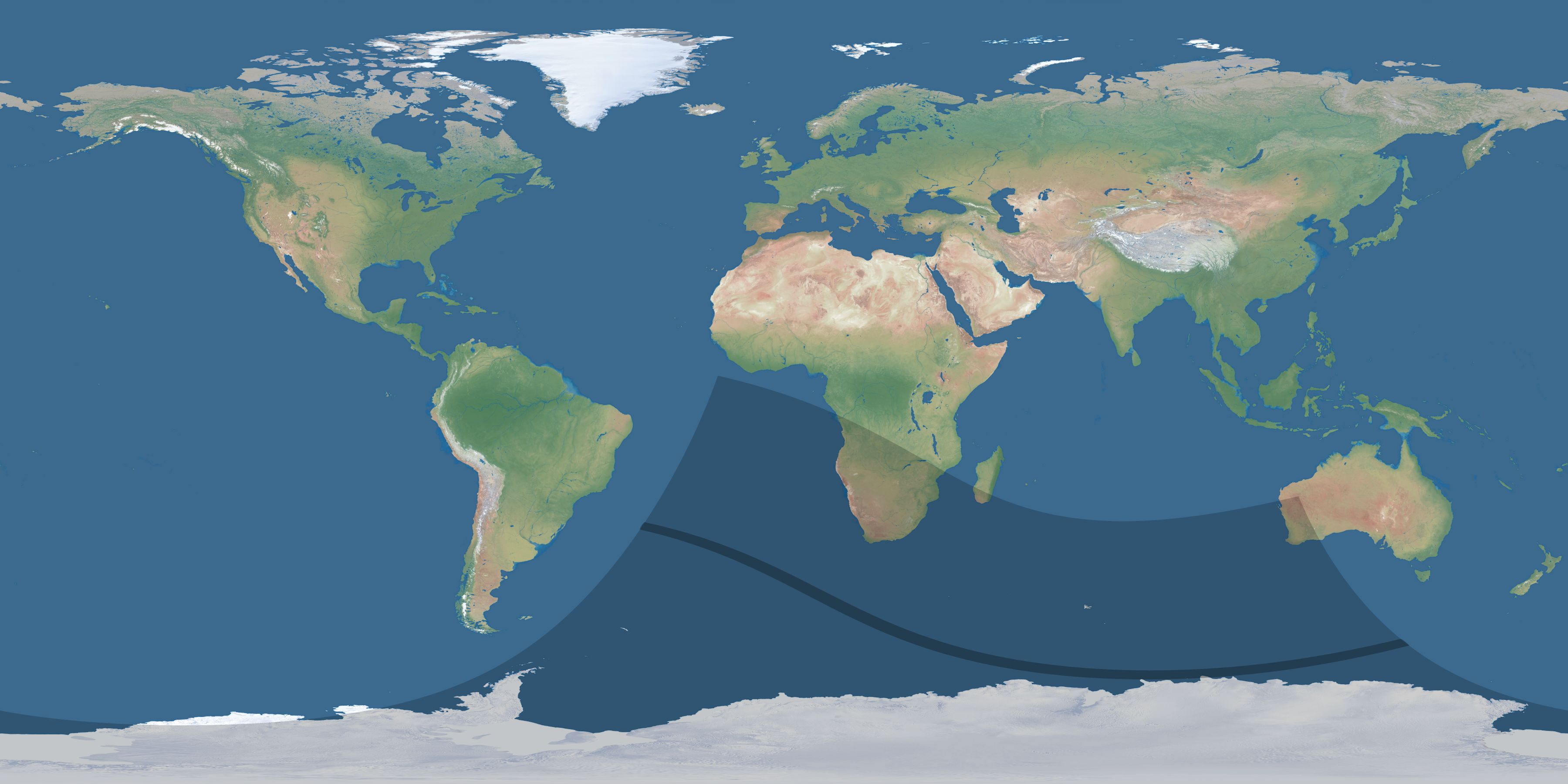 Map of the umbra and penumbra path of the solar eclipse of 10/26/2869