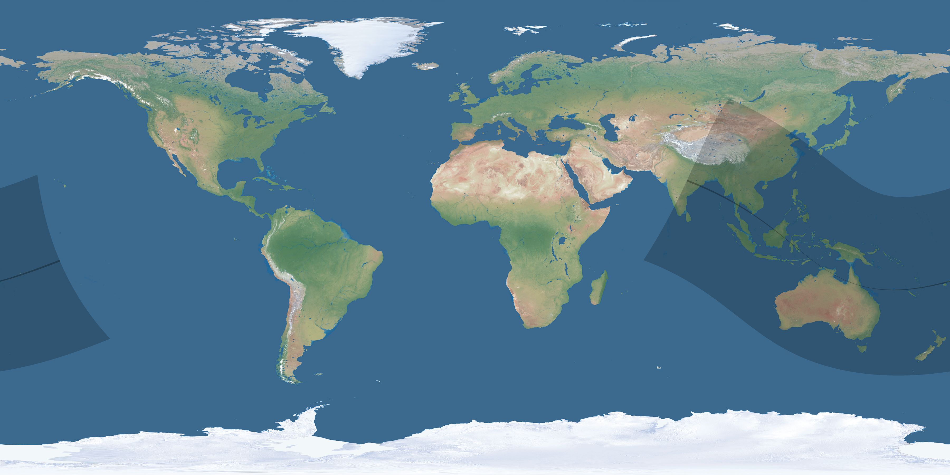 Map of the umbra and penumbra path of the solar eclipse of 11/26/2877