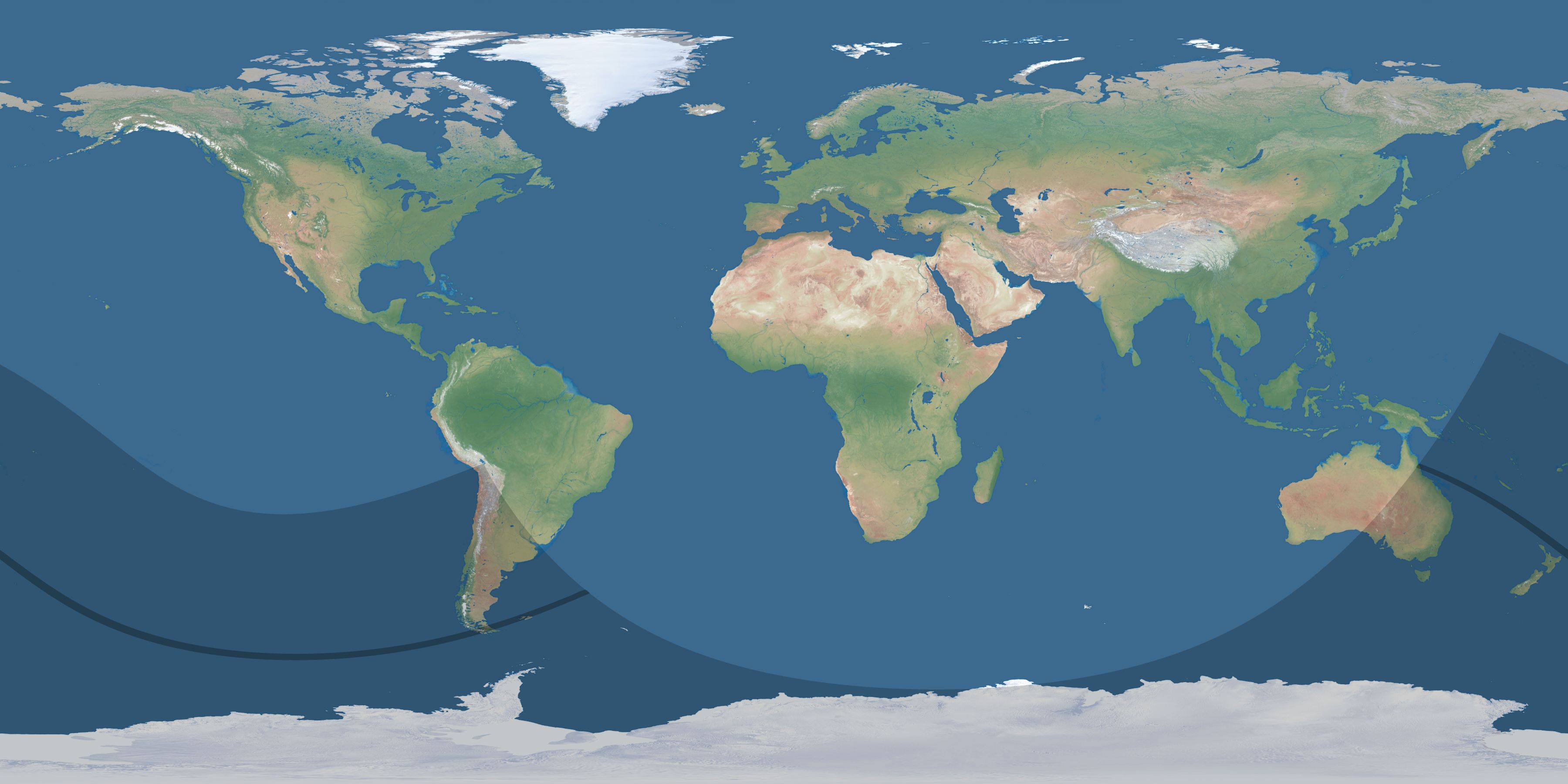 Map of the umbra and penumbra path of the solar eclipse of 11/26/2896