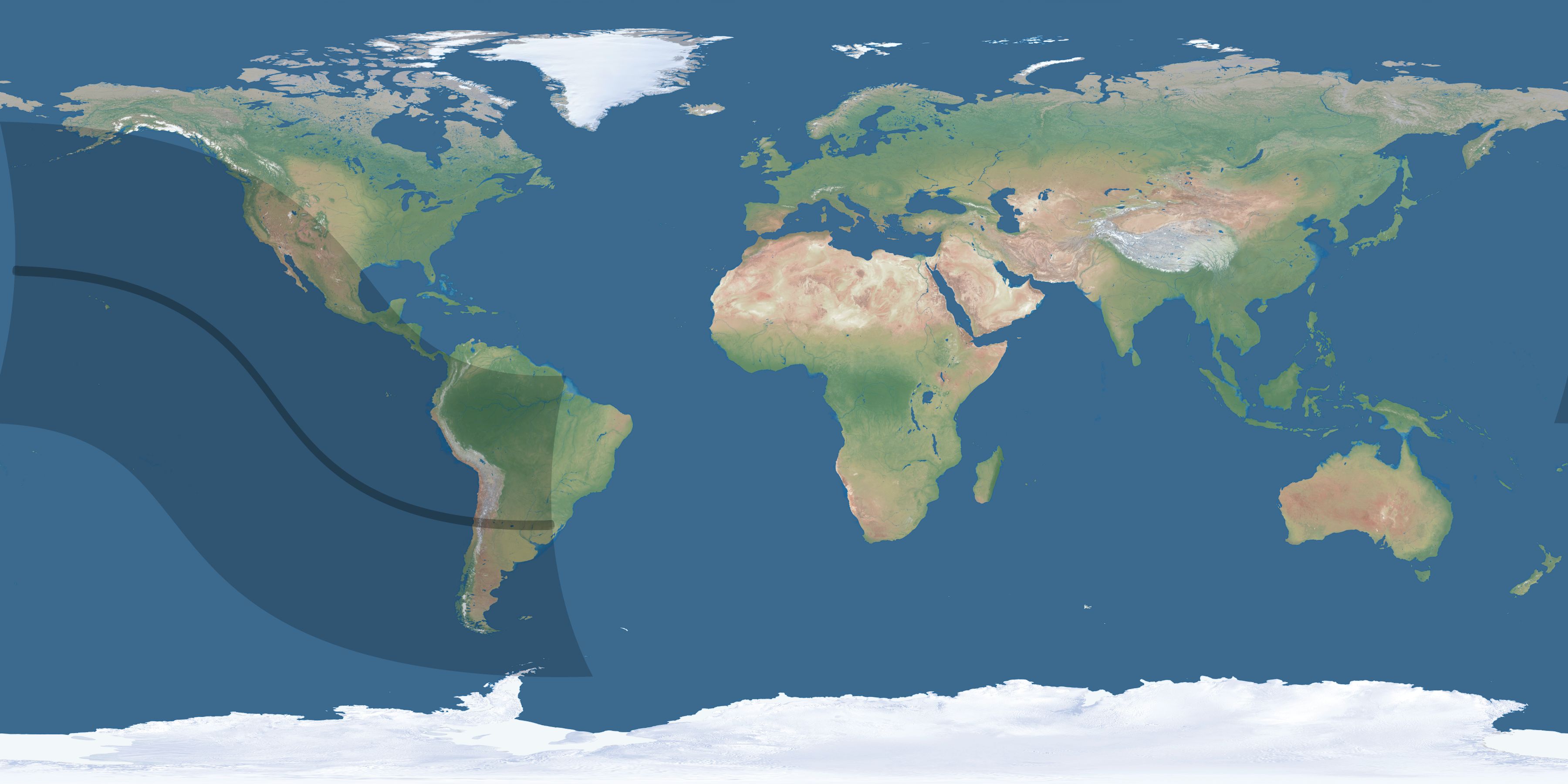 Map of the umbra and penumbra path of the solar eclipse of 09/26/2899