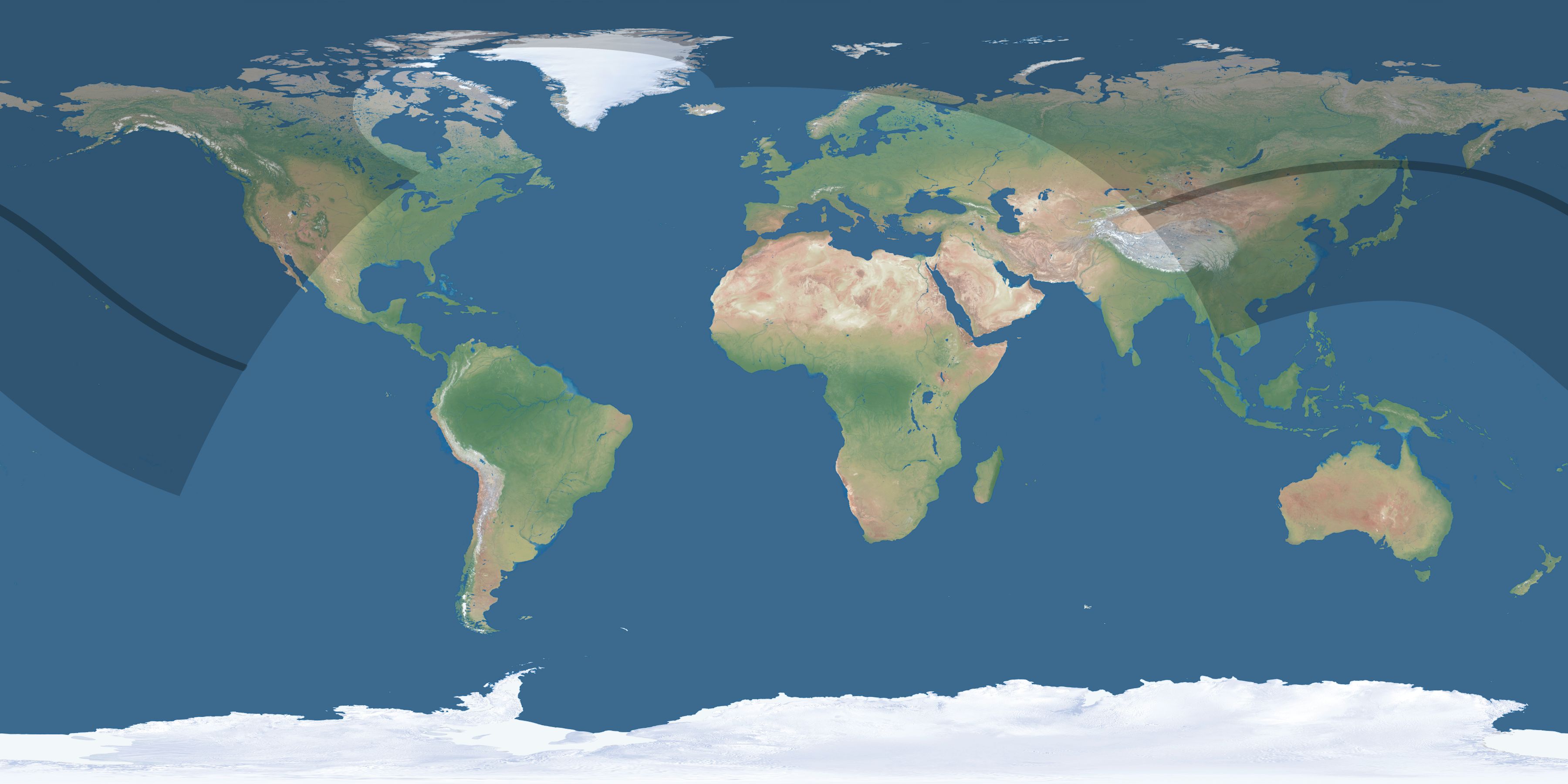 Map of the umbra and penumbra path of the solar eclipse of 07/26/2902