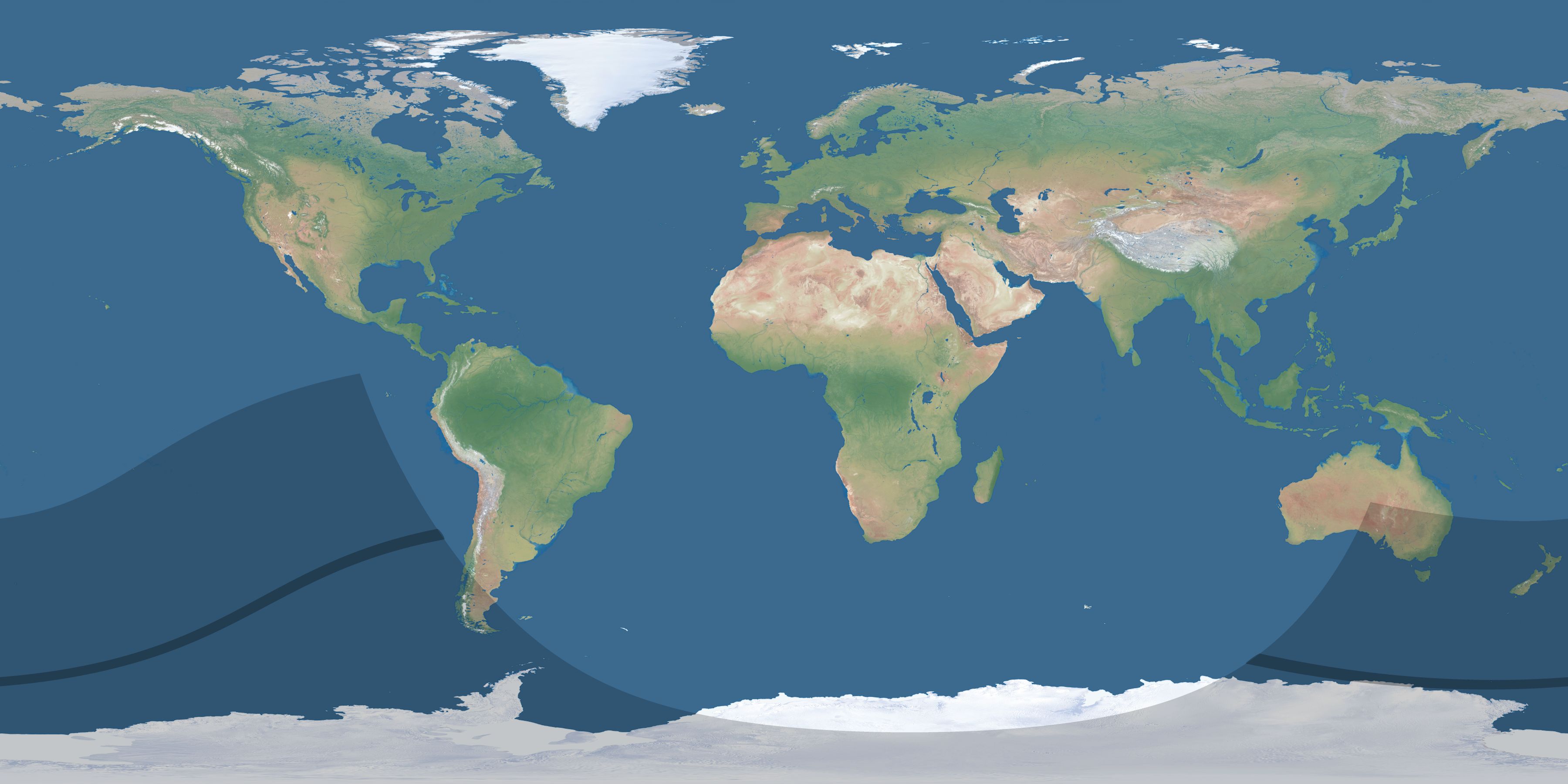 Map of the umbra and penumbra path of the solar eclipse of 02/20/2911