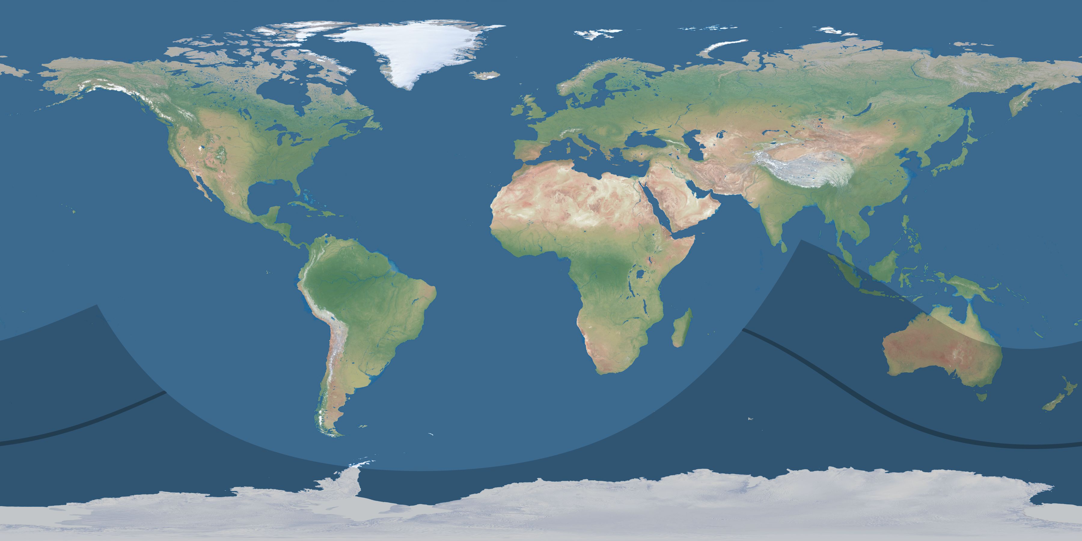 Map of the umbra and penumbra path of the solar eclipse of 12/08/2914
