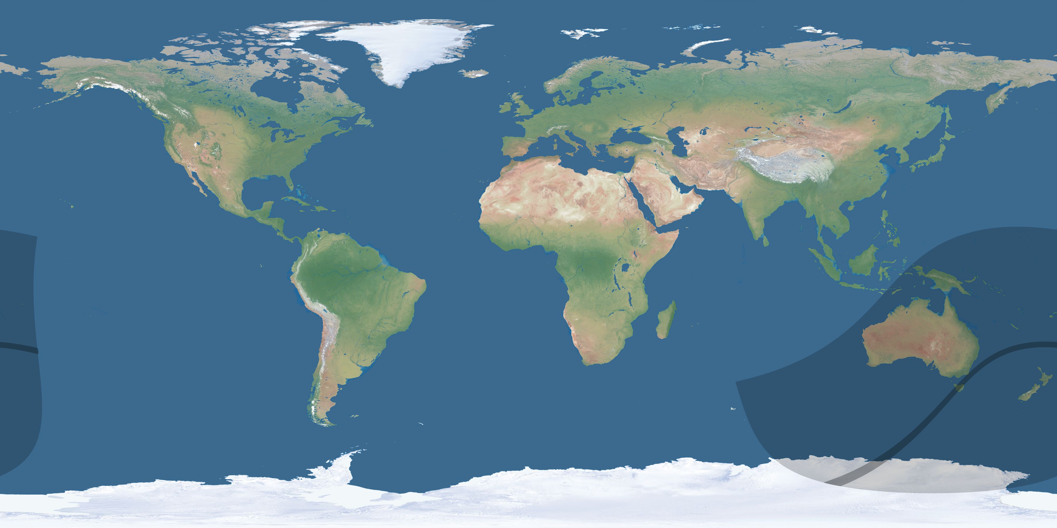 Map of the umbra and penumbra path of the solar eclipse of 04/23/2916