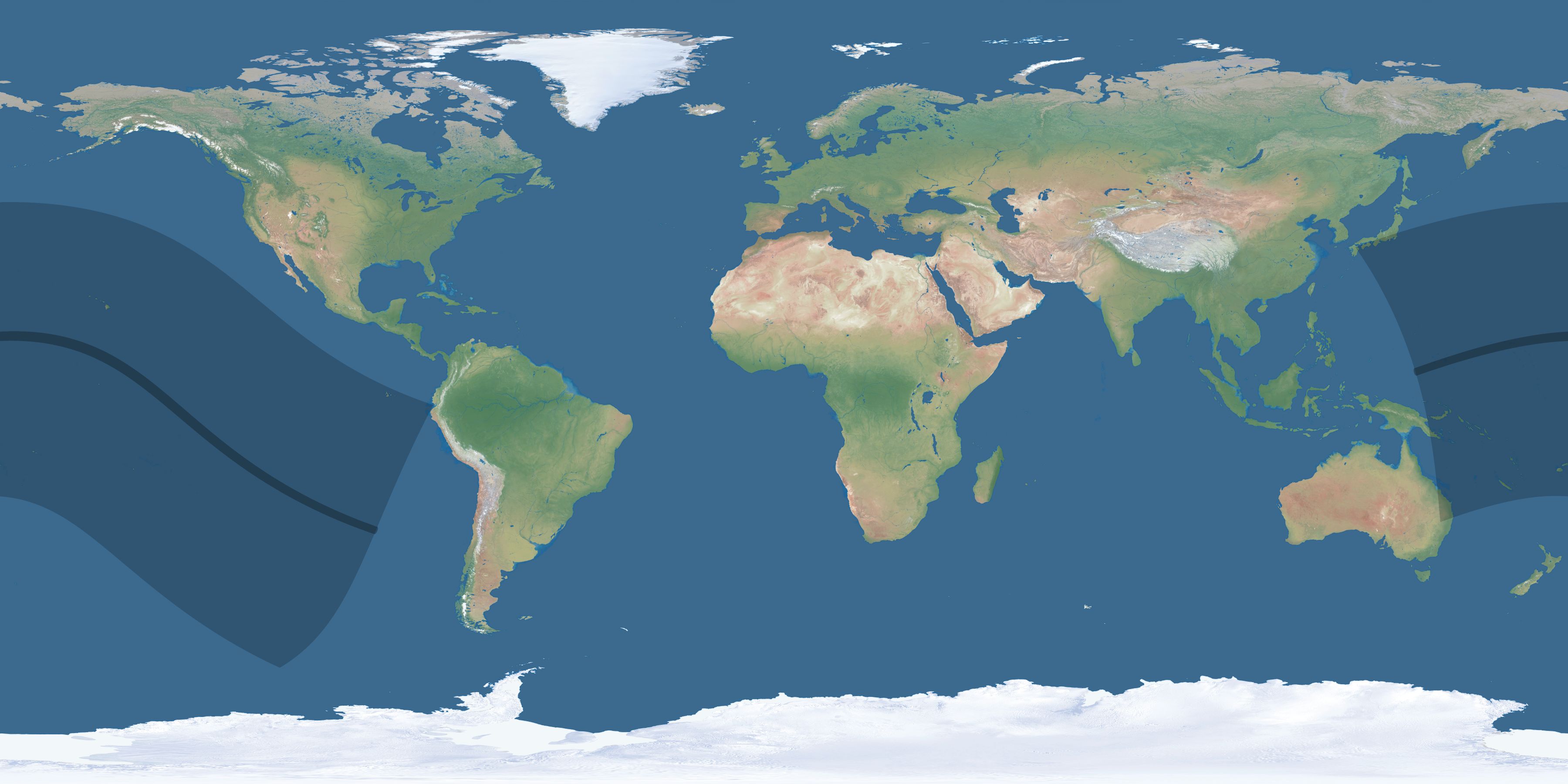Map of the umbra and penumbra path of the solar eclipse of 07/26/2921