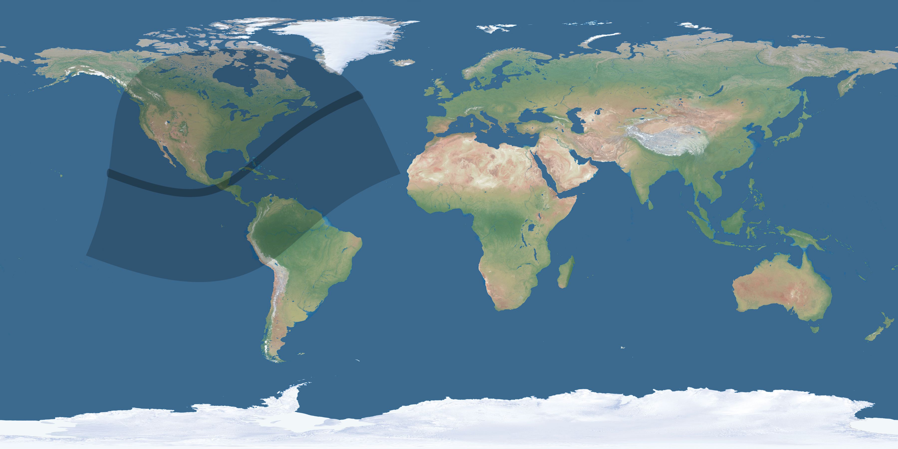 Map of the umbra and penumbra path of the solar eclipse of 01/19/2922