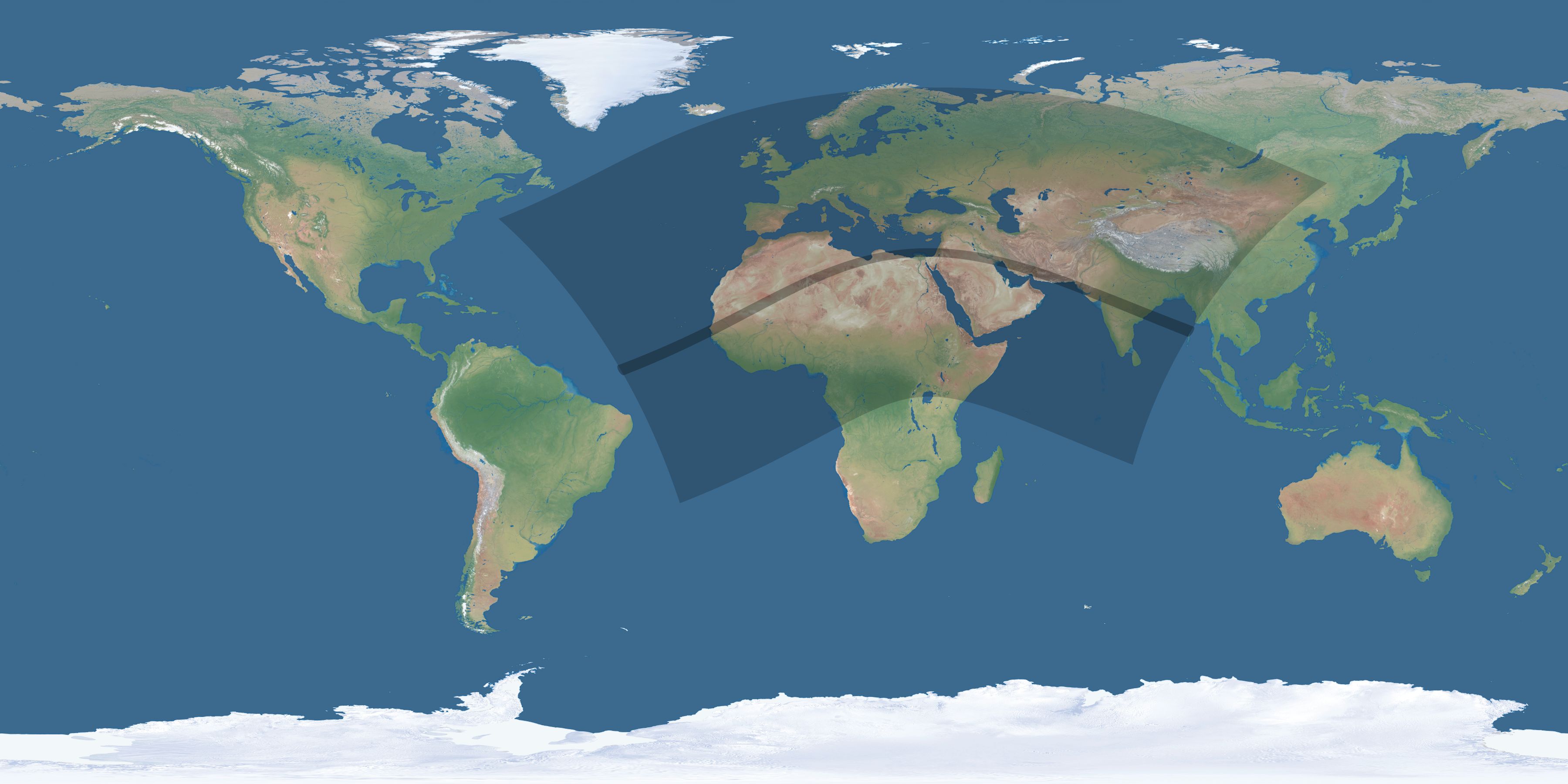Map of the umbra and penumbra path of the solar eclipse of 05/24/2924